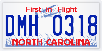 NC license plate DMH0318