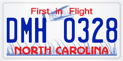 NC license plate DMH0328