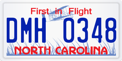 NC license plate DMH0348