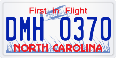 NC license plate DMH0370