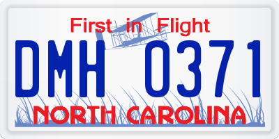 NC license plate DMH0371