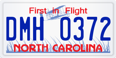 NC license plate DMH0372