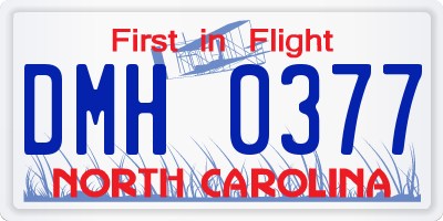 NC license plate DMH0377