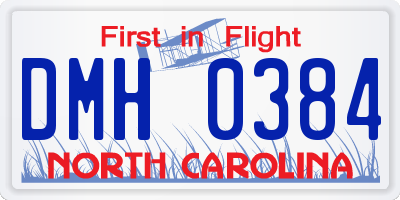 NC license plate DMH0384