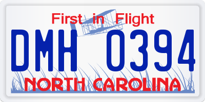 NC license plate DMH0394