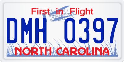 NC license plate DMH0397