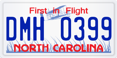 NC license plate DMH0399