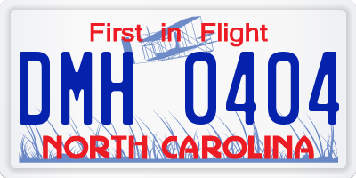 NC license plate DMH0404