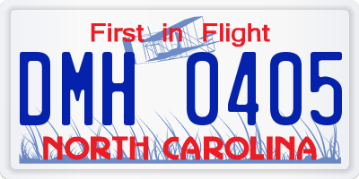 NC license plate DMH0405