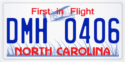 NC license plate DMH0406