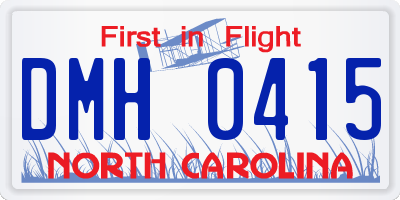 NC license plate DMH0415