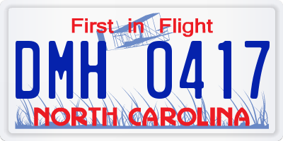 NC license plate DMH0417