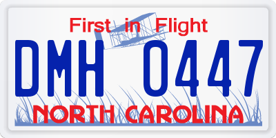 NC license plate DMH0447