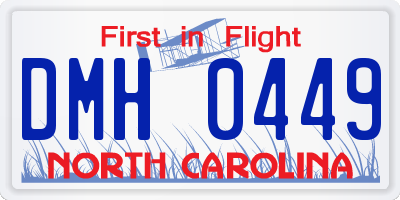 NC license plate DMH0449