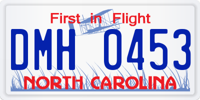 NC license plate DMH0453