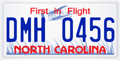 NC license plate DMH0456