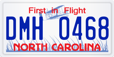 NC license plate DMH0468