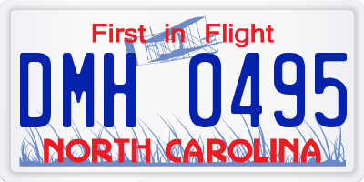 NC license plate DMH0495