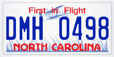 NC license plate DMH0498