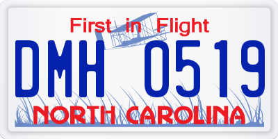 NC license plate DMH0519