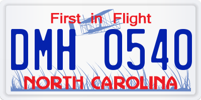 NC license plate DMH0540