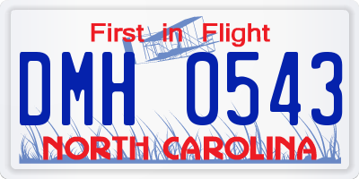 NC license plate DMH0543