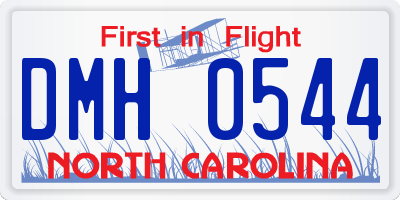 NC license plate DMH0544