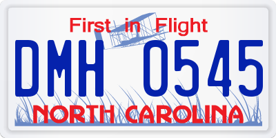 NC license plate DMH0545