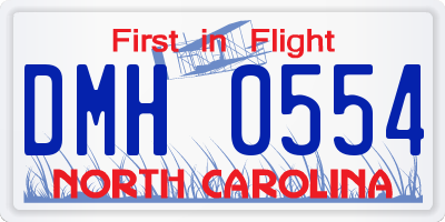 NC license plate DMH0554