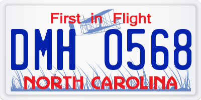 NC license plate DMH0568