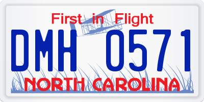 NC license plate DMH0571