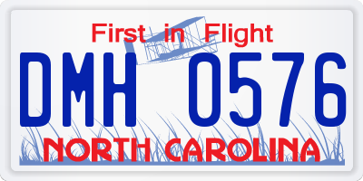 NC license plate DMH0576