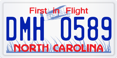 NC license plate DMH0589