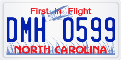 NC license plate DMH0599