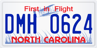 NC license plate DMH0624