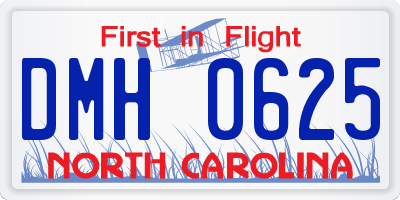 NC license plate DMH0625