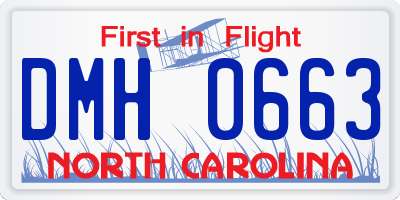 NC license plate DMH0663