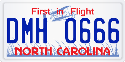 NC license plate DMH0666