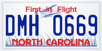 NC license plate DMH0669