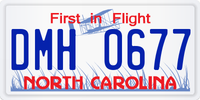 NC license plate DMH0677