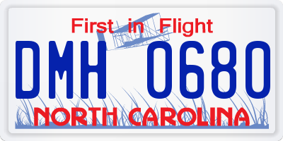 NC license plate DMH0680