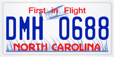 NC license plate DMH0688