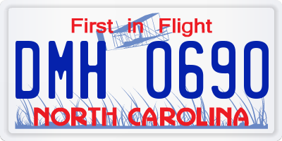 NC license plate DMH0690