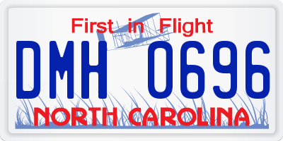 NC license plate DMH0696