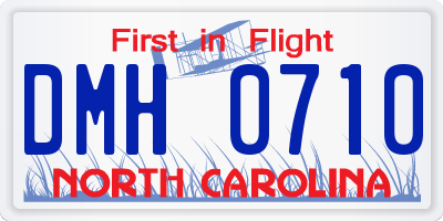 NC license plate DMH0710