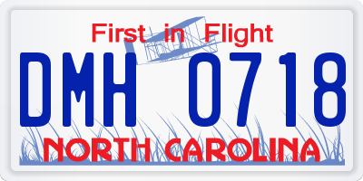 NC license plate DMH0718