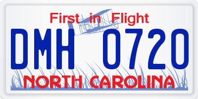 NC license plate DMH0720