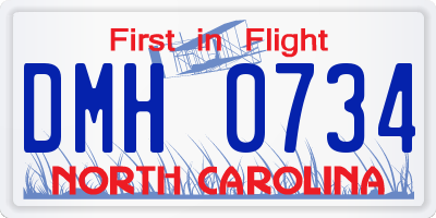 NC license plate DMH0734