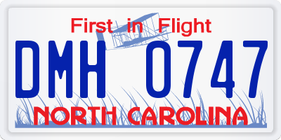 NC license plate DMH0747