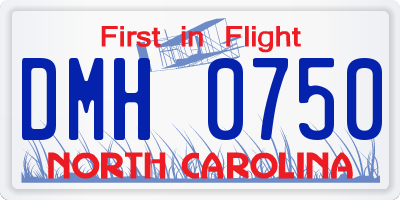 NC license plate DMH0750